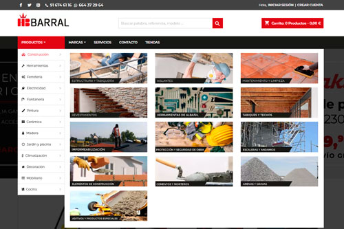 Materiales de construcción. Tienda online